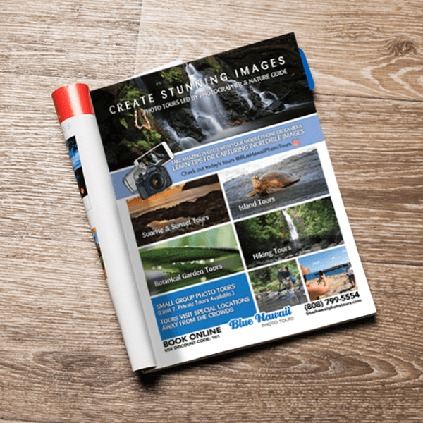 Blue Hawaii Photo Tour- Marketing Material Designs