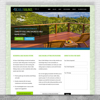 Decor Cable Railings Website Design